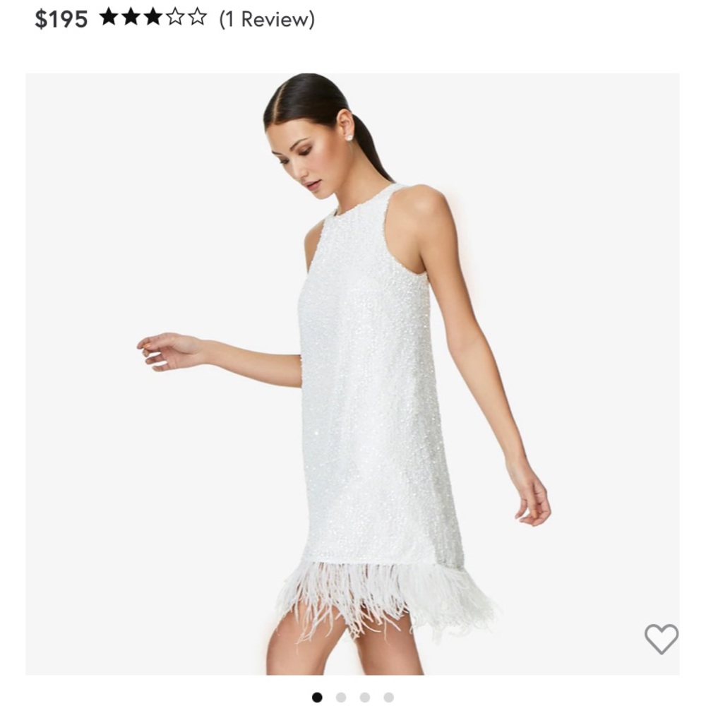 Adrianna Papell HAND-SEQUINED TRAPEZE HALTER DRESS WITH FEATHER TRIM IN IVORY